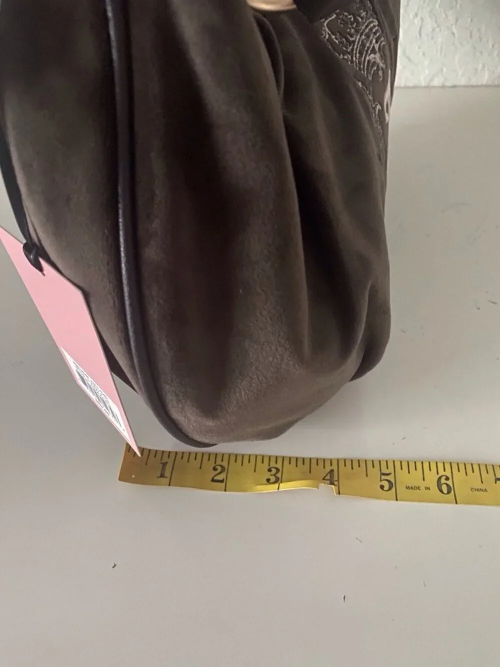 Juicy Couture Need More Juicy Hobo Shoulder Bag Chocolate W/ Heart Charm NEW